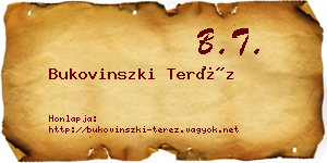 Bukovinszki Teréz névjegykártya