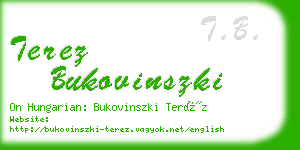 terez bukovinszki business card